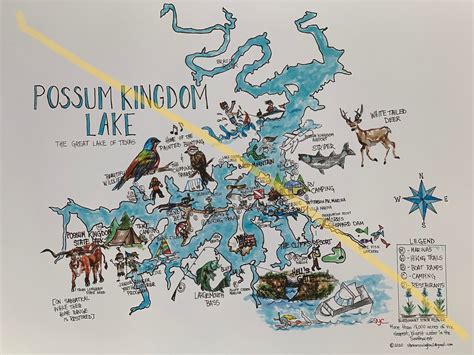 Designer Map of Possum Kingdom Lake - Etsy