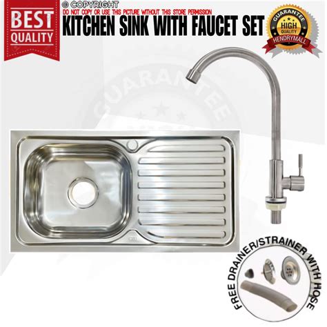 SUS 304 STAINLESS STEEL KITCHEN SINK / WITH FILTER (LABABO / FAUCET ...