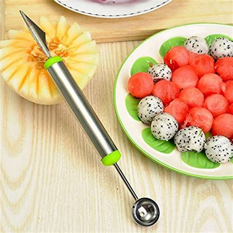 Melon Baller Stainless Steel Fruit Carving Knife, Slicer & Scooper 2 In ...