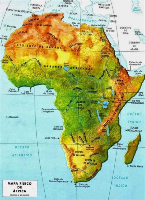 Africa Physical Map - Free Printable Maps