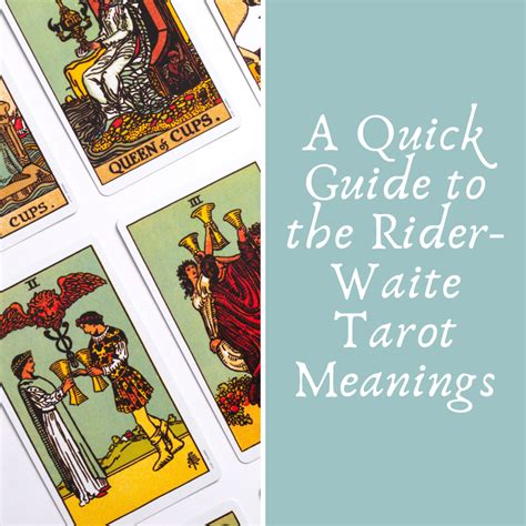 Quick Reference to the Rider-Waite Tarot Meanings - HubPages