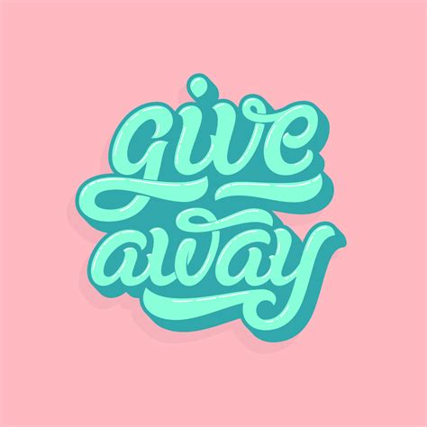 Giveaway lettering logo in soft colors. Punchy pastels style. Vector ...