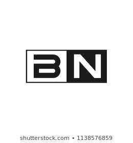 black and white logo design for bn