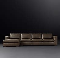 Modena Taper Arm Leather Sofa Chaise Sectional