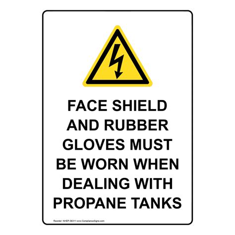 Portrait Face Shield And Rubber Sign With Symbol NHEP-36311
