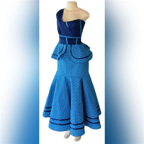 Blue shwehswe modern traditional dress | Traditional dresses, African traditional dresses ...