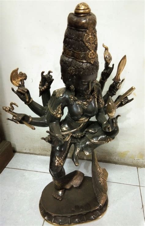 Parvati Tridevi Goddess 8 Hand Beautiful Dancing 22.5" - Masterpiece Bronze Brass Sculpture ...