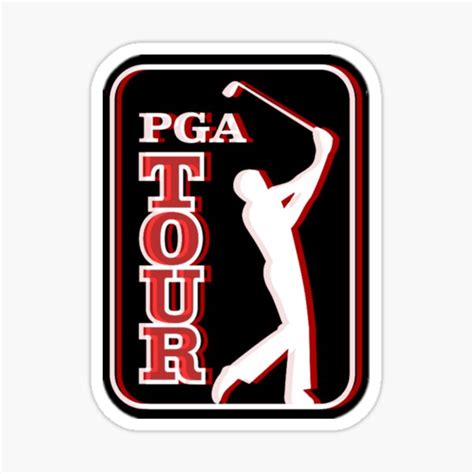 "PGA TOUR LOGO(black, red and white) " Sticker for Sale by TheDudeForU ...