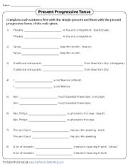 Progressive Tenses Exercises