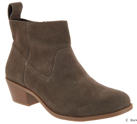 (QVC) Vionic Water-Resistant Suede Ankle Boots – Vera – TVShoppingQueens