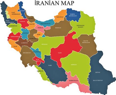 Iran Map of Regions and Provinces - OrangeSmile.com