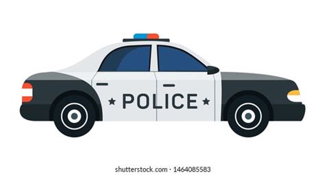 Police Car Flat Vector Illustration 911: vetor stock (livre de direitos ...