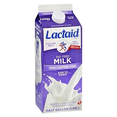 Lactaid Fat Free Milk 1/2 Gallon Carton | Walgreens