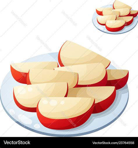 Apple slices detailed icon isolated Royalty Free Vector