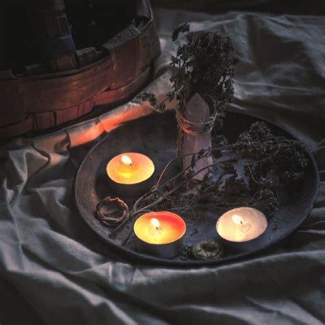 candles, incense, altar, crystal, herbs | Wiccan home, Candle magick ...