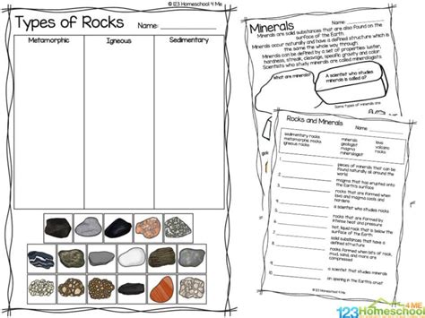 FREE Types of Rocks Worksheets (inlcudes Rock Life Cycle Diagram)