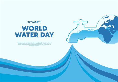 World water day poster banner background with faucet and world globe ...