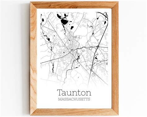 Taunton Map INSTANT DOWNLOAD Taunton Massachusetts City Map | Etsy