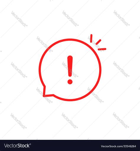 Red linear attention icon like emphasis Royalty Free Vector