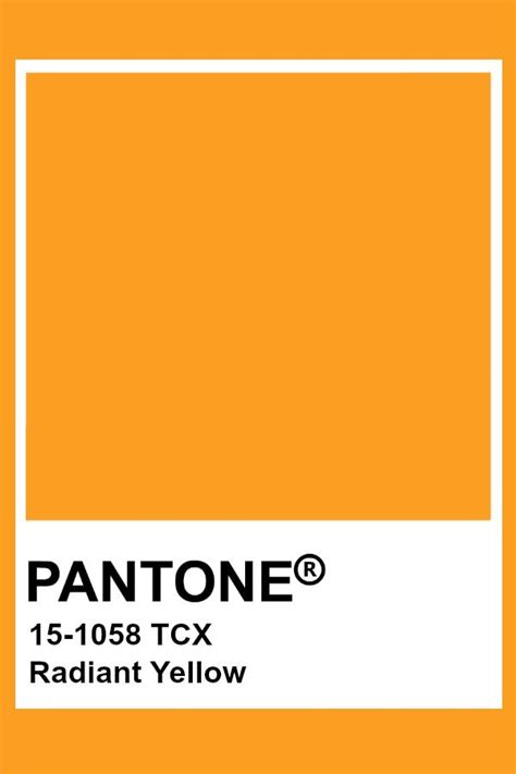 Pantone Radiant Yellow | Yellow pantone, Pantone color, Pantone tcx