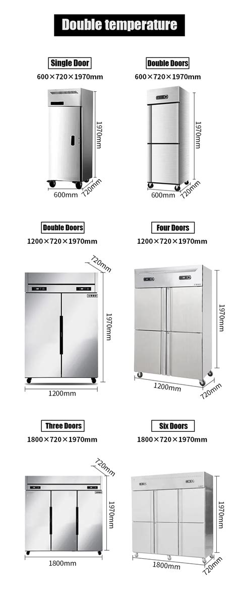 Commercial Stainless Steel Kitchen Upright Fridge 1000l Chest Freezer 6 ...