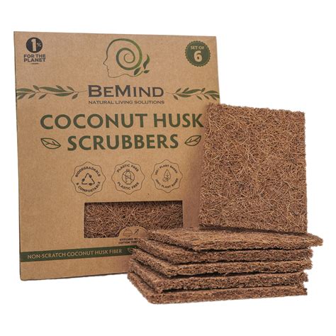 Buy Coconut Husk Scrubber(6)Coconut Scouring Pads|Natural Dish Scrubber|Coconut Dish Scrubber ...