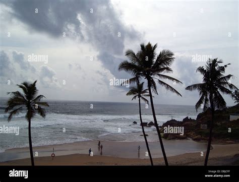 Kerala Monsoon Rain Clouds over Kovalam Beach Trivandrum India Stock ...