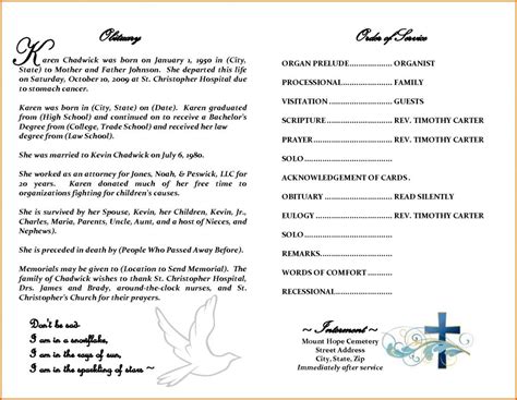 Obituary Template Free | Template Business