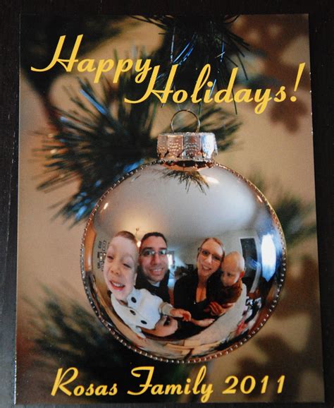 Create a Unique Holiday Card: Family Portrait in Ornament Reflection that Hangs on the Tree ...