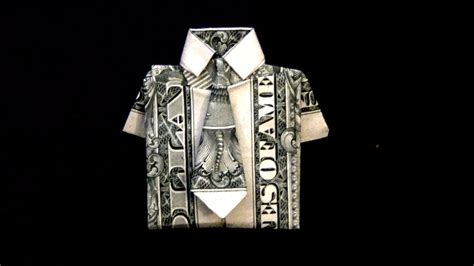 Dollar Origami Shirt & Tie Tutorial - How to fold a dollar bill in to a ...