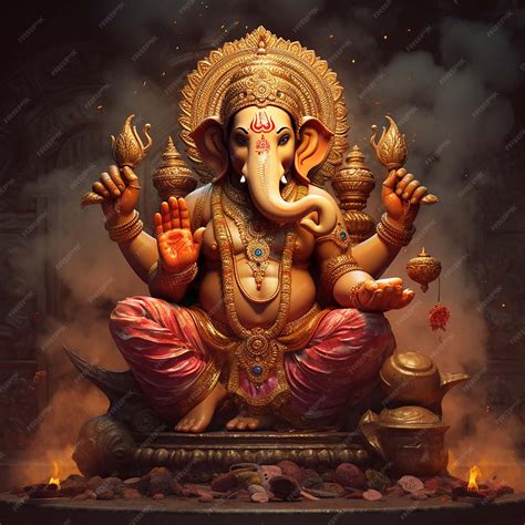 Premium AI Image | Happy ganesh jayanti lord ganesha