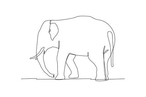 Single one line drawing mammal animal concept. Continuous line draw design graphic vector ...