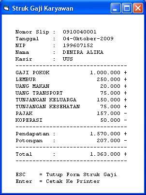 Microsoft Office Word: STRUK GAJI KARYAWAN