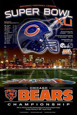 Chicago Bears SUPER SEASON (2006 NFC Champs) Super Bowl XLI Commemorative Poster | eBay