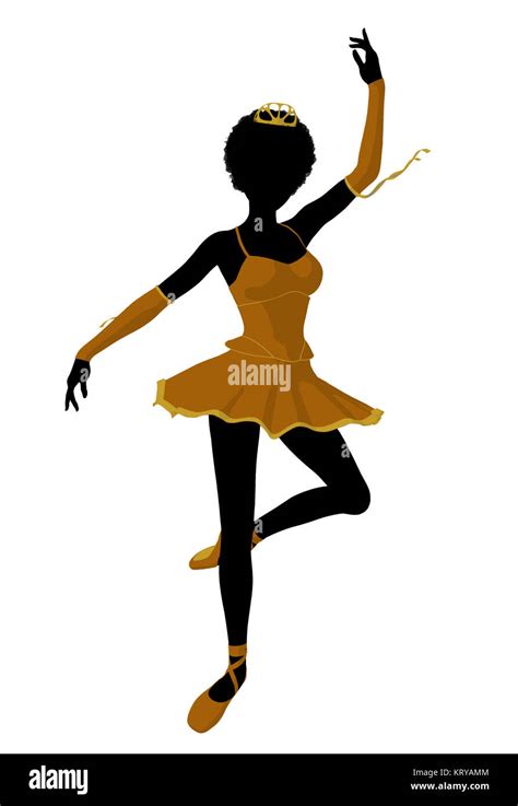 African american ballerina silhouette on a white background Stock Photo ...