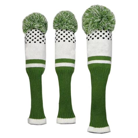 3pcs Wool Knitted Golf Club Head Covers Golf Headcovers Putter Headcover Protect Golf ...