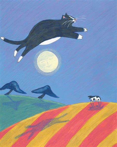 The Cat Jumped Over the Moon Notecard - Etsy