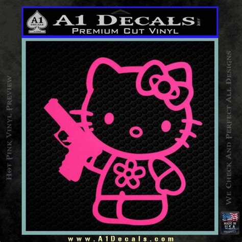 Hello Kitty Hand Gun Decal Sticker » A1 Decals