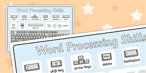 Word Processing Skills Display Poster - Word, Skills, Posters