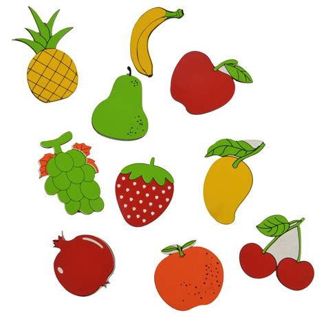 Buy Skillofun - S-47 Wooden Magnetic Cutouts - Fruits, Multi Color (Set ...