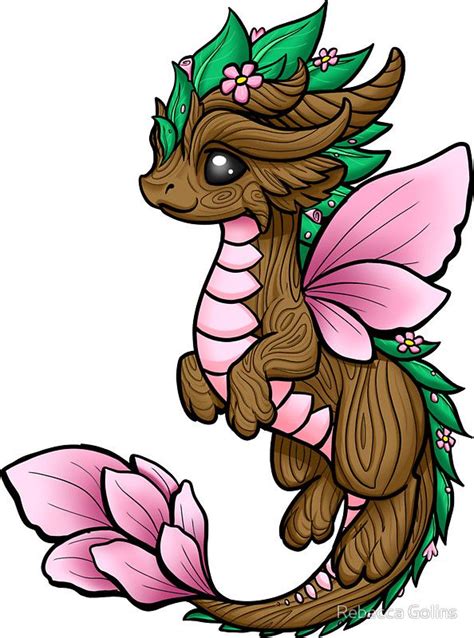 Flower Dragon Elemental Sticker by Rebecca Golins | Cute dragon drawing, Dragon pictures, Dragon ...