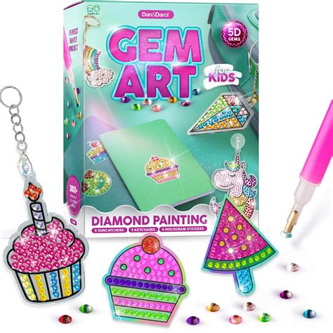 Buy Gem Art, Kids Diamond Painting Kit - Big 5D Gems - Arts and Crafts ...