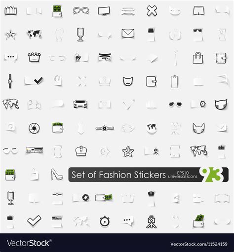 Set fashion stickers Royalty Free Vector Image