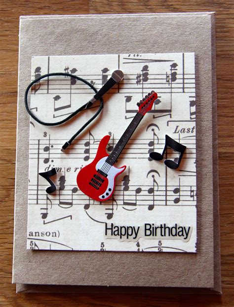 Handmade Cards, Handmade Birthday Cards, Band Card, Music Card, Guitar Card | Birthday cards for ...