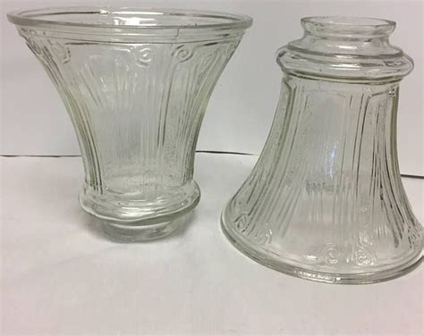 Art Deco Style Vintage Glass Sconce Replacement Shades, Pair Art Deco Fashion, Glass Vase ...