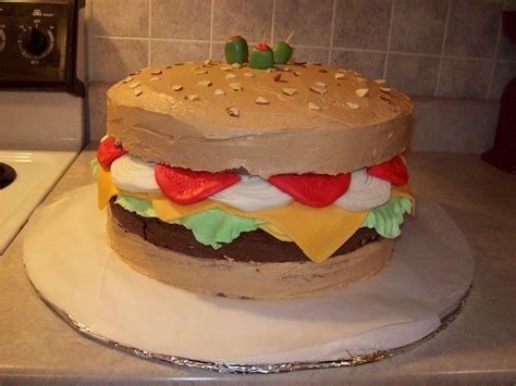 Giant Hamburger Cake I made Hamburger Cake, Made, Foods, Desserts ...