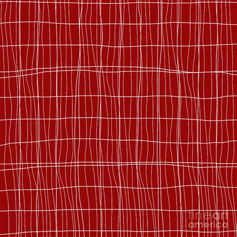 Lines Pattern Modern Design - Red and White Digital Art by Patricia Awapara