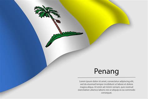 Wave flag of Penang is a region of Malaysia 21827272 Vector Art at Vecteezy