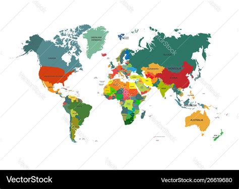 World map with country names Royalty Free Vector Image