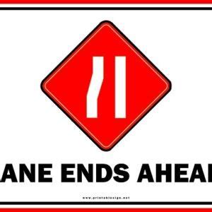 Lane Ends Ahead Sign Template | FREE Download